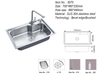304 الفولاذ المقاوم للصدأ وعاء واحد اليدوية بالوعة المطبخ غسل / غسل